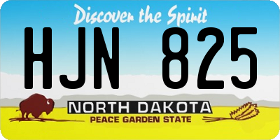 ND license plate HJN825