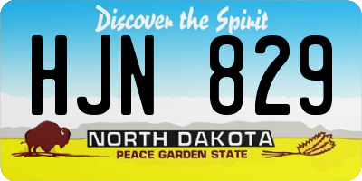 ND license plate HJN829