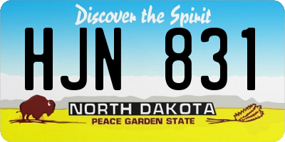 ND license plate HJN831