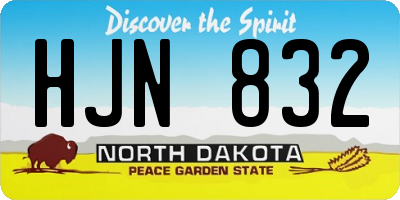 ND license plate HJN832