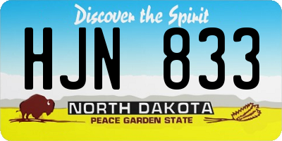 ND license plate HJN833