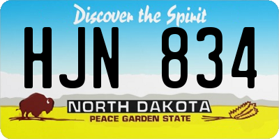 ND license plate HJN834