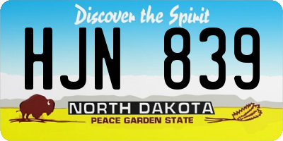 ND license plate HJN839