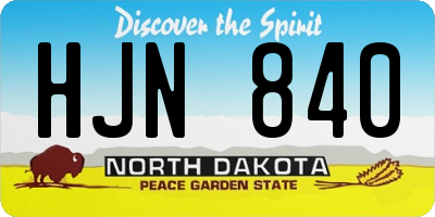 ND license plate HJN840