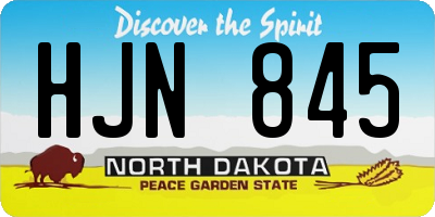 ND license plate HJN845