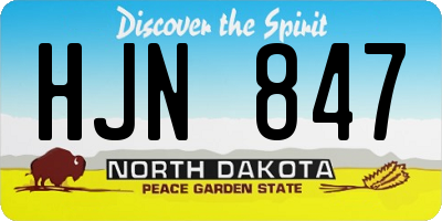 ND license plate HJN847