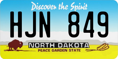 ND license plate HJN849