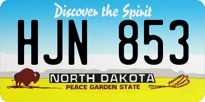 ND license plate HJN853