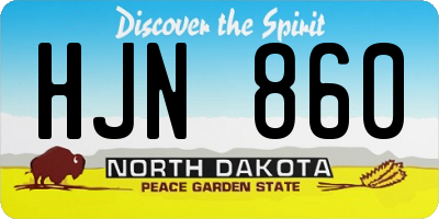 ND license plate HJN860