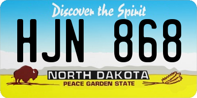 ND license plate HJN868