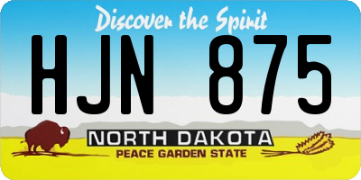 ND license plate HJN875