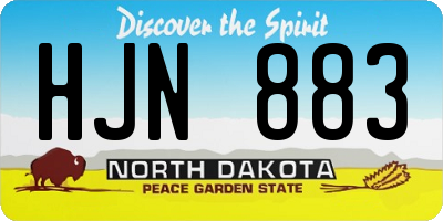 ND license plate HJN883