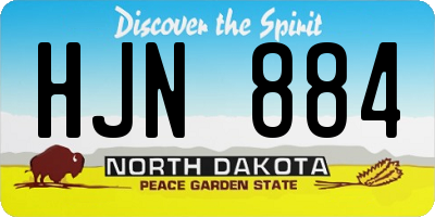 ND license plate HJN884