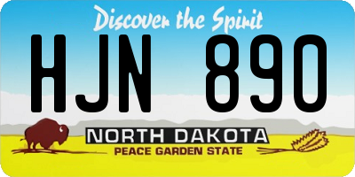 ND license plate HJN890