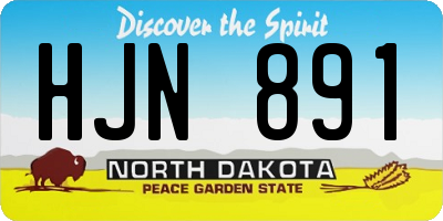 ND license plate HJN891