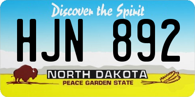 ND license plate HJN892