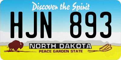 ND license plate HJN893