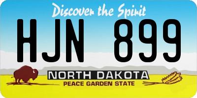 ND license plate HJN899