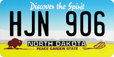 ND license plate HJN906