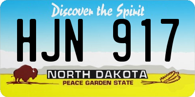 ND license plate HJN917