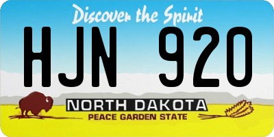 ND license plate HJN920
