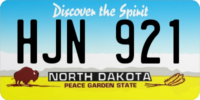 ND license plate HJN921