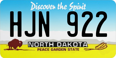 ND license plate HJN922