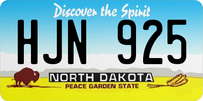 ND license plate HJN925