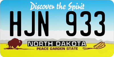 ND license plate HJN933