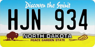 ND license plate HJN934