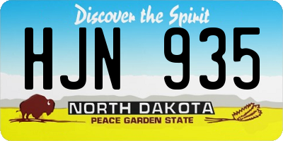 ND license plate HJN935