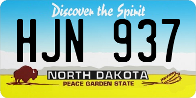 ND license plate HJN937