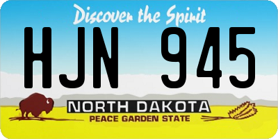 ND license plate HJN945