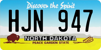 ND license plate HJN947