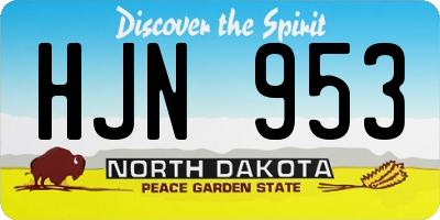 ND license plate HJN953