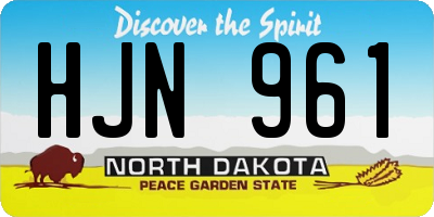 ND license plate HJN961