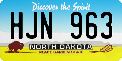 ND license plate HJN963