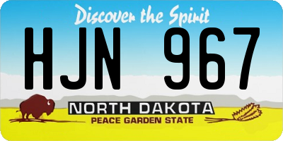 ND license plate HJN967