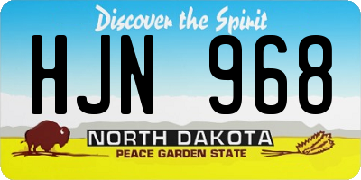 ND license plate HJN968