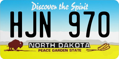 ND license plate HJN970