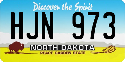 ND license plate HJN973