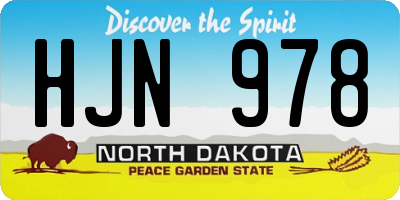 ND license plate HJN978