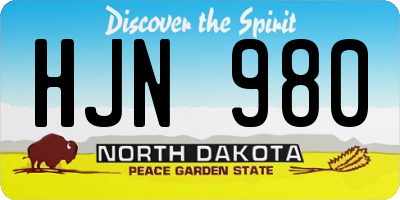 ND license plate HJN980