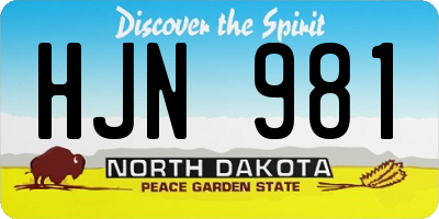 ND license plate HJN981