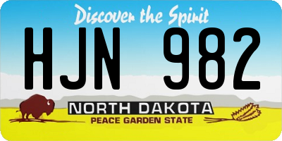 ND license plate HJN982