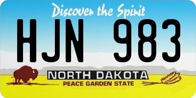 ND license plate HJN983