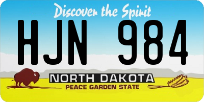 ND license plate HJN984