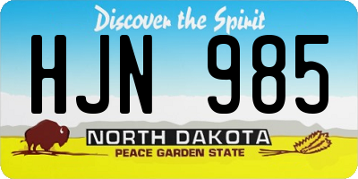 ND license plate HJN985