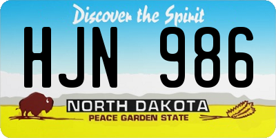 ND license plate HJN986