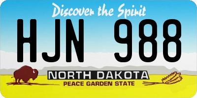 ND license plate HJN988